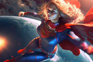 Supergirl Flying In Space