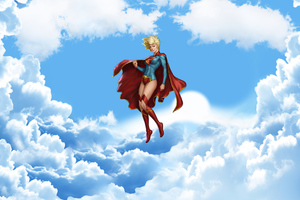 Supergirl In Sky 4k