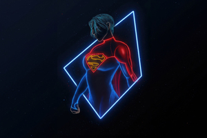 Supergirl Sasha Calle Neon Artwork Wallpaper
