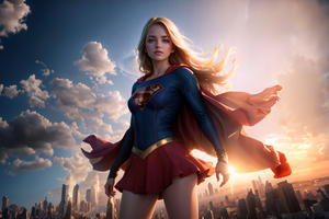 Supergirl Soaring Presence In The City Wallpaper