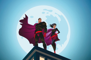 Superhero Couple Wallpaper
