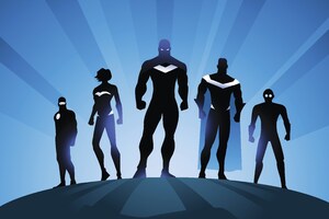 Superheroes Minimalism 4k (2560x1024) Resolution Wallpaper