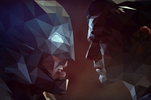 Superman And Batman Low Poly