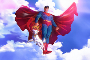 Superman And Krypto Guardians Of Earth (320x240) Resolution Wallpaper