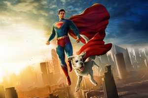 Superman And Krypto Iconic Look (2048x2048) Resolution Wallpaper