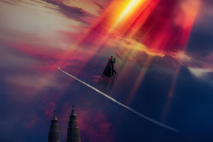 Superman And Lois Lane Sky Love (3440x1440) Resolution Wallpaper