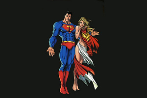 Superman And Supergirl Minimalism Artwork