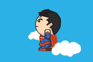 Superman Clouds Minimal 4k