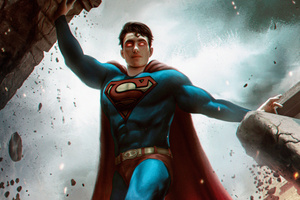 Superman Electrifying Pose (1152x864) Resolution Wallpaper