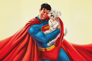 Superman Krypto Love Beyond Worlds (2048x2048) Resolution Wallpaper