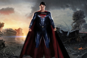 Superman Metropolis Destruction (320x240) Resolution Wallpaper