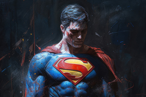 Superman Oil Painting Wallpaper