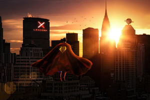 Superman Over Metropolis Wallpaper