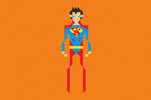 Superman Pixel Art 8k (7680x4320) Resolution Wallpaper