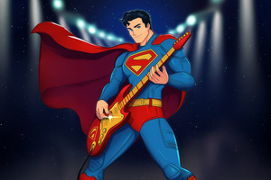 Superman Playing Guitar (3840x2160) Resolution Wallpaper