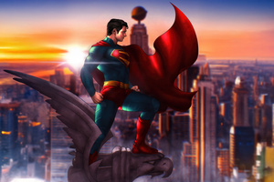 Superman Rise Above The Skies (2932x2932) Resolution Wallpaper