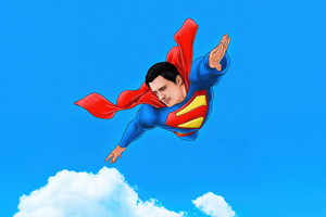 Superman Soaring Through City Skies (1440x900) Resolution Wallpaper