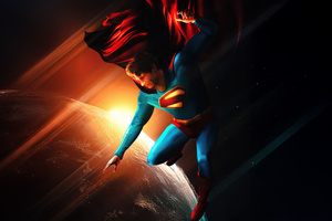 Superman Soaring Through Skies (3440x1440) Resolution Wallpaper