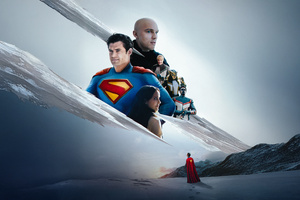Superman Team Up (2048x2048) Resolution Wallpaper