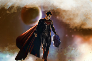 Superman Thanos Head Off (2560x1024) Resolution Wallpaper