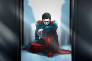 Superman Trapped In Mirror Cage (2048x2048) Resolution Wallpaper