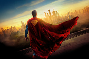 Superman Watches Over The World (1024x768) Resolution Wallpaper