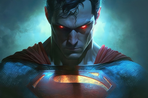 Superman With Red Eyes Wallpaper
