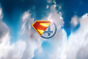 Superman X Fantastic Four Logo (3440x1440) Resolution Wallpaper
