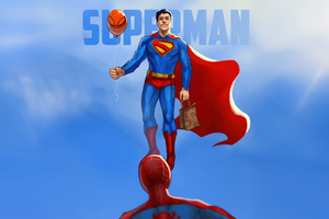 Superman X Spiderman (2560x1080) Resolution Wallpaper