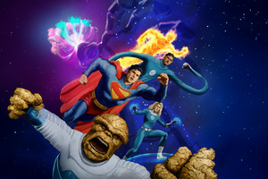 Superman X The Fantastic Four First Steps (3840x2160) Resolution Wallpaper