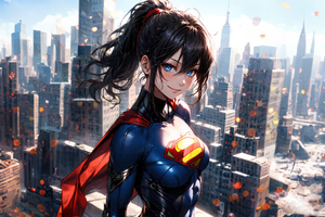 Superwoman X Anime Girl 4k (1280x720) Resolution Wallpaper