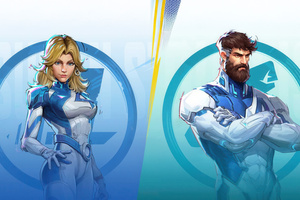 Susan Storm And Mister Fantastic In Marvel Rivals 2025 Game (320x240) Resolution Wallpaper