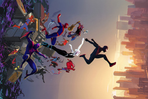Swinging Through Dimensions Spider Man Across The Spider Verse 4k Wallpaper