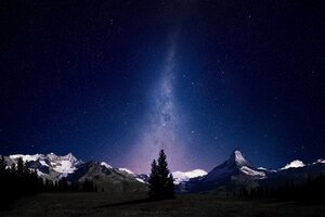 Swiss Alps Night (2560x1080) Resolution Wallpaper