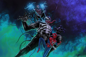 Symbiote Showdown Miles Morales Takes On Venom (2048x2048) Resolution Wallpaper