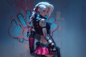 Tattooed Eva Cyberpunk Street Style (1280x800) Resolution Wallpaper