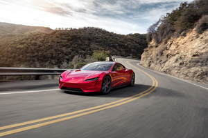 Tesla Roadster Fastest Electric Car (2560x1024) Resolution Wallpaper
