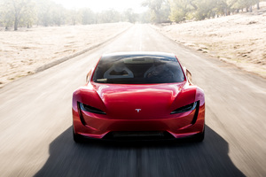 Tesla Roadster Front Look (1360x768) Resolution Wallpaper