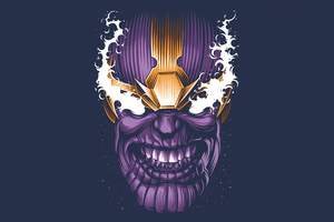 Thanos Face Minimal 4k Wallpaper