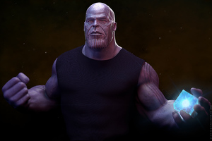 Thanos Holding Tesseract 4k (1600x900) Resolution Wallpaper