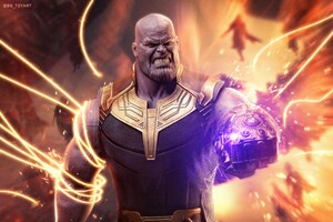 Thanos Infinity Gauntlet 5k (2560x1024) Resolution Wallpaper