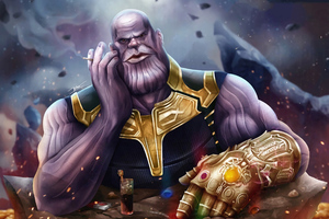 Thanos Infinity Gauntlet Artwork New (1280x800) Resolution Wallpaper