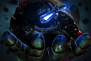 Thanos Infinity Gauntlet Holding Iron Man Mask