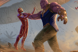 Thanos Iron Man Avengers Infinity War 2018 Artwork