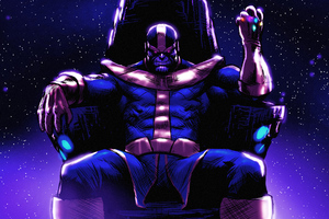 Thanos On His Throne Wallpaper