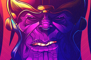 Thanos The Destroyer Art (1360x768) Resolution Wallpaper