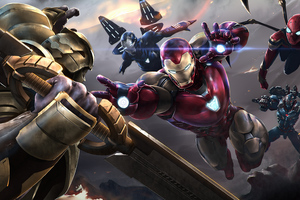 Thanos Vs Iron Man Team