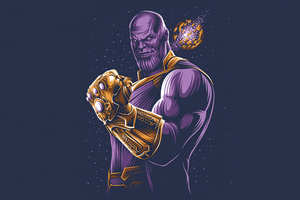 Thanos With Gauntlet Minimalism 4k