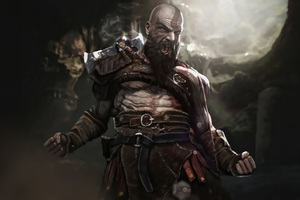 The Angry Kratos God Of War 5k (2932x2932) Resolution Wallpaper