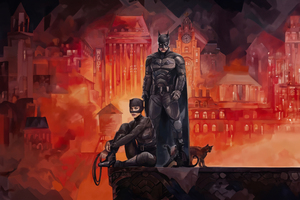 The Batman And Catwoman Together (2048x2048) Resolution Wallpaper